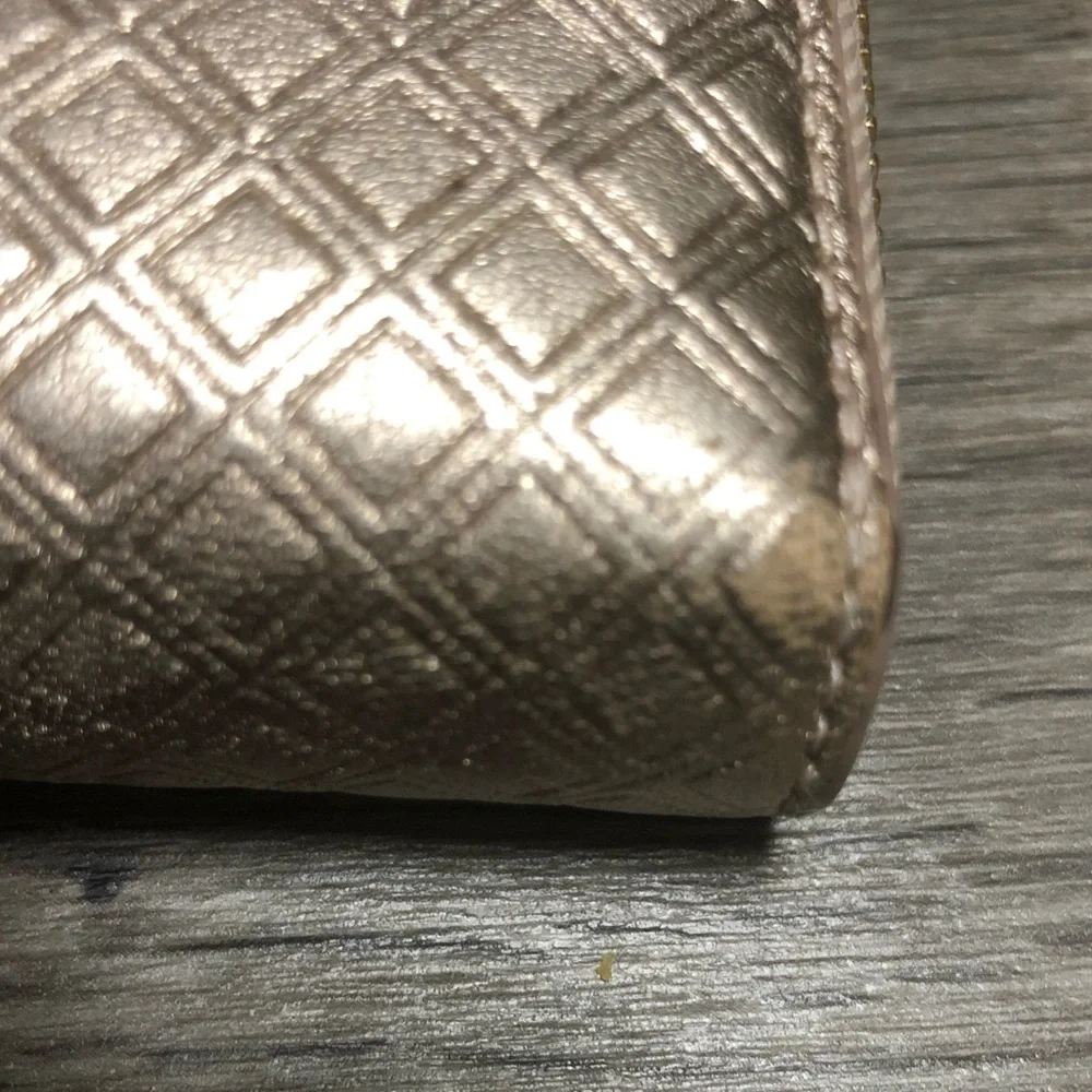 Tory Burch Marion Embossed Rose Gold Wallet